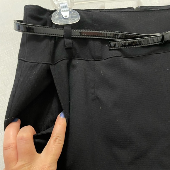 Women’s A line black skirt. Laura petite size 6 small belt accent - Picture 4 of 6